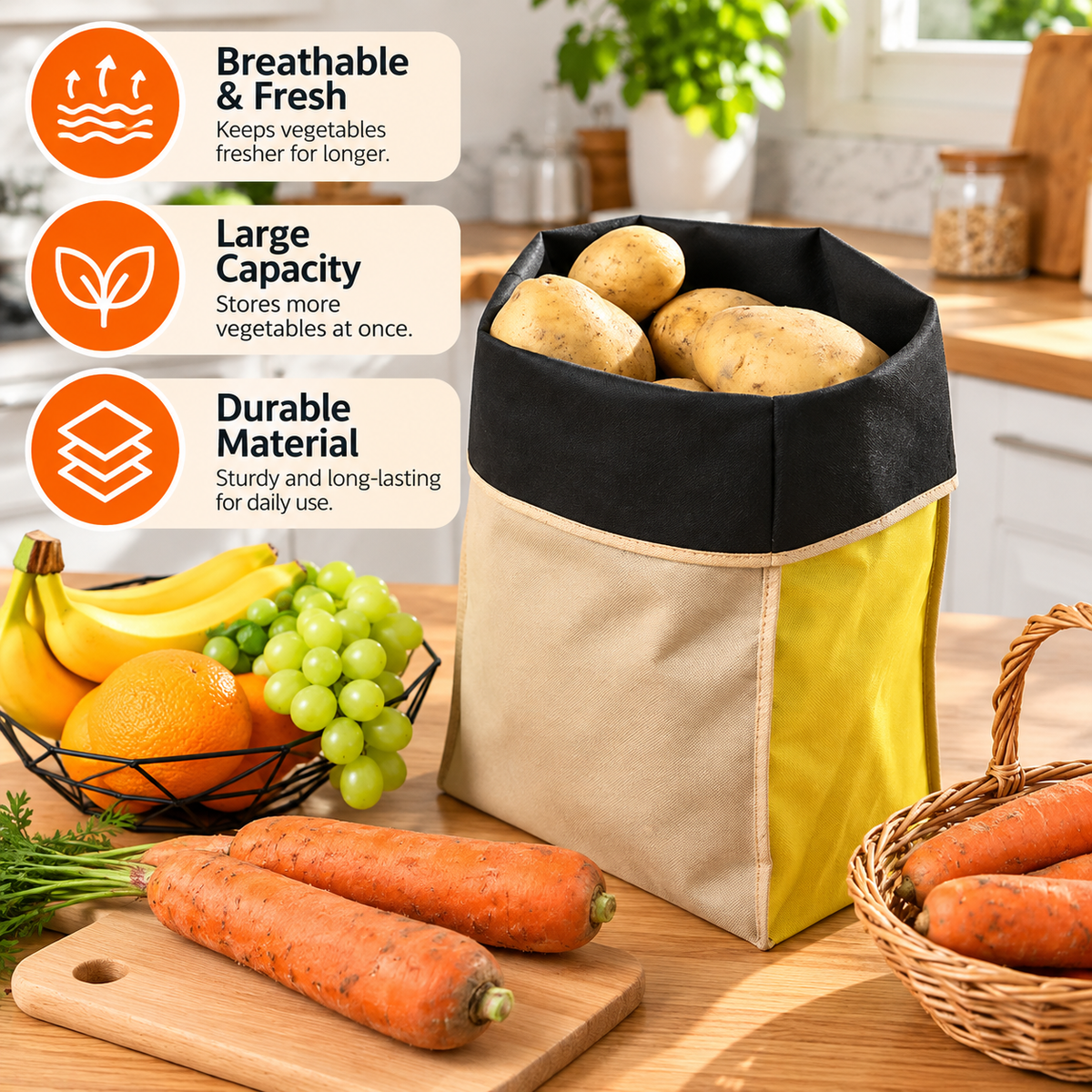 Fresh Vault Reusable Vegetable Storage Bags