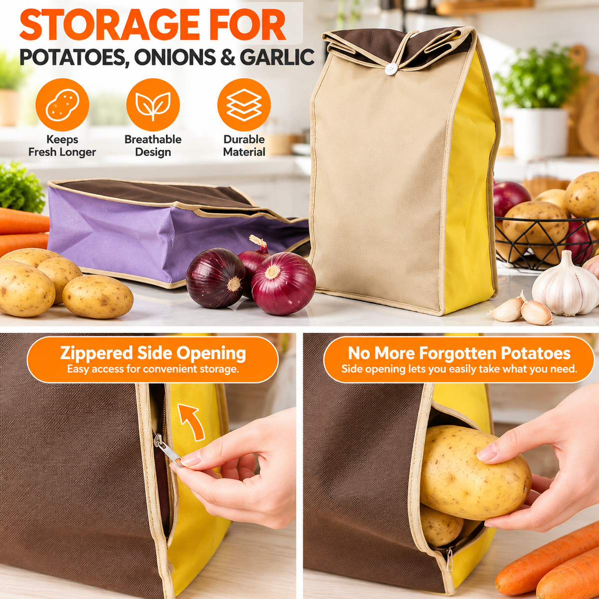 Fresh Vault Reusable Vegetable Storage Bags